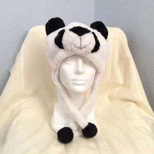 Panda Bear Plush Winter Hat NWOT. Size S/M. For kids/teens/adults